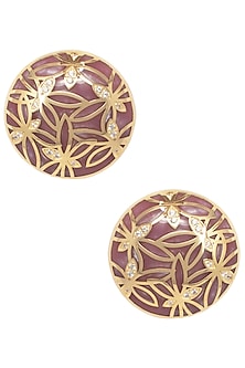 Gold Plated Pink Butterfly Stud Earrings