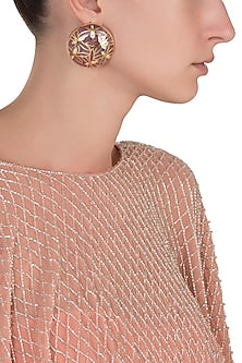 Gold Plated Pink Butterfly Stud Earrings