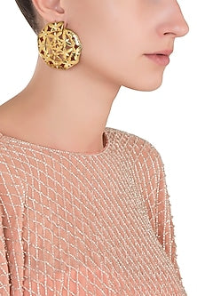 Gold Plated Red Stud Earrings
