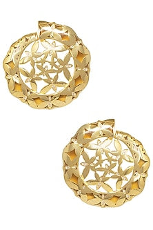 Gold Plated Amber Stud Earrings