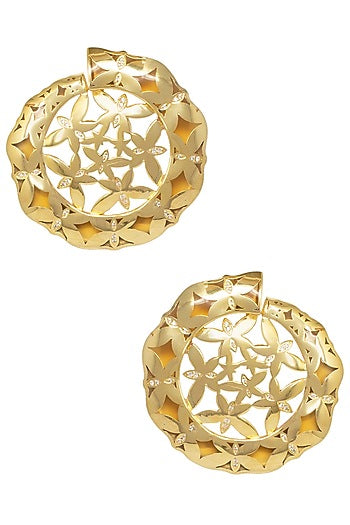 Gold Plated Amber Stud Earrings