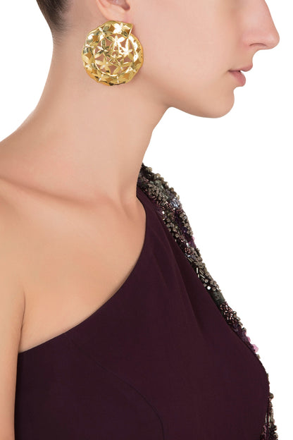 Gold Plated Amber Stud Earrings