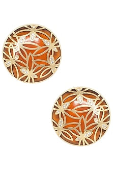 Gold Plated Amber Butterfly Stud Earrings