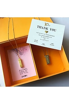 Gold Plated Couple Pendant Necklace (Set of 2)