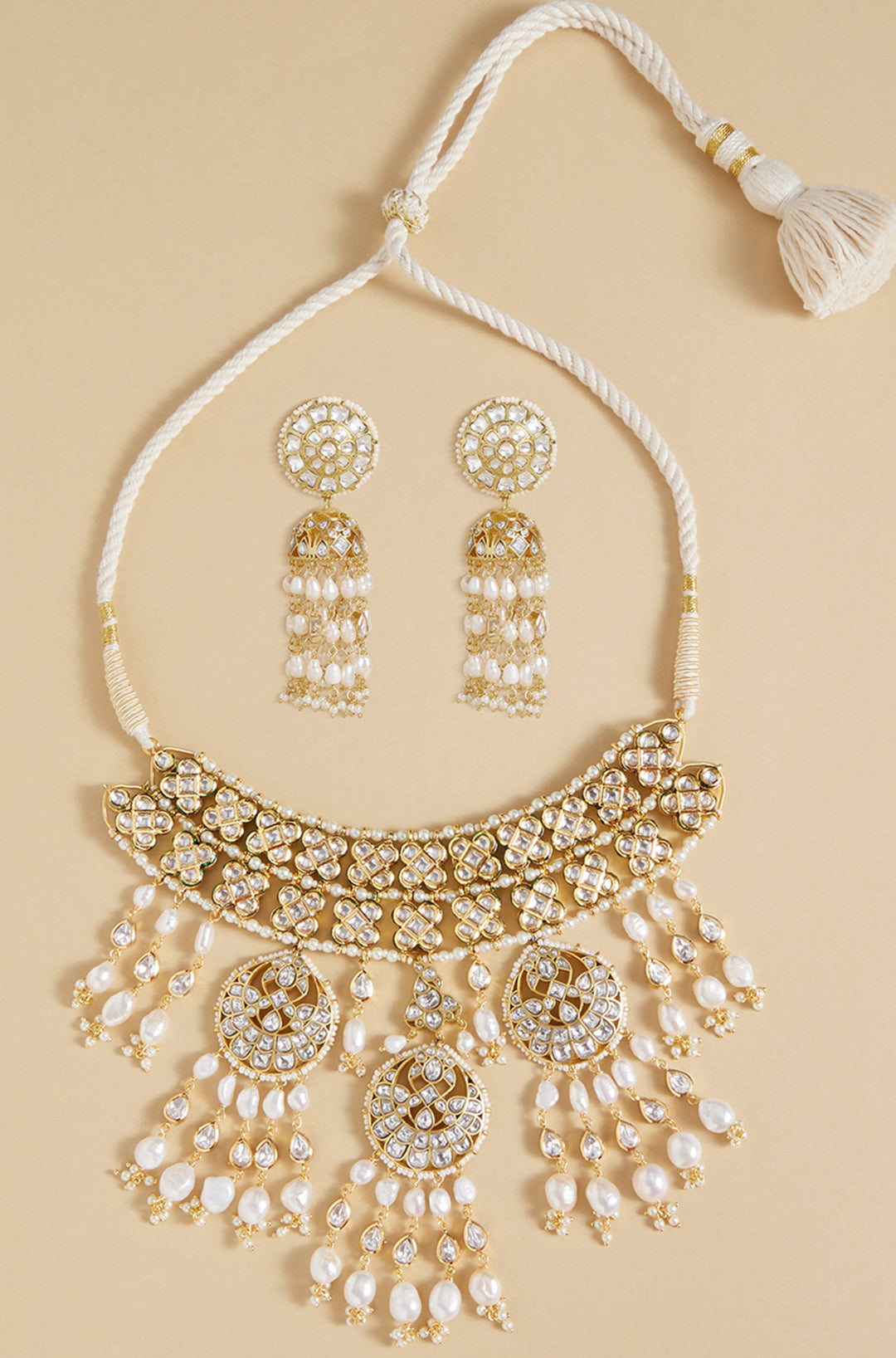 Pearl & Polki Bridal Necklace Set