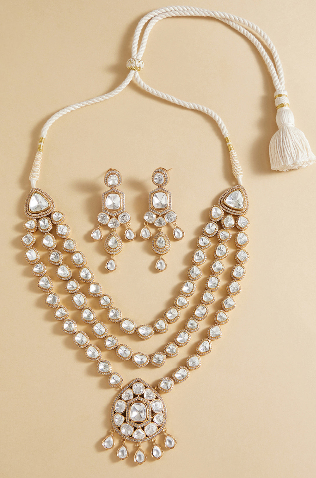 Polki Bridal Layered Necklace Set-1