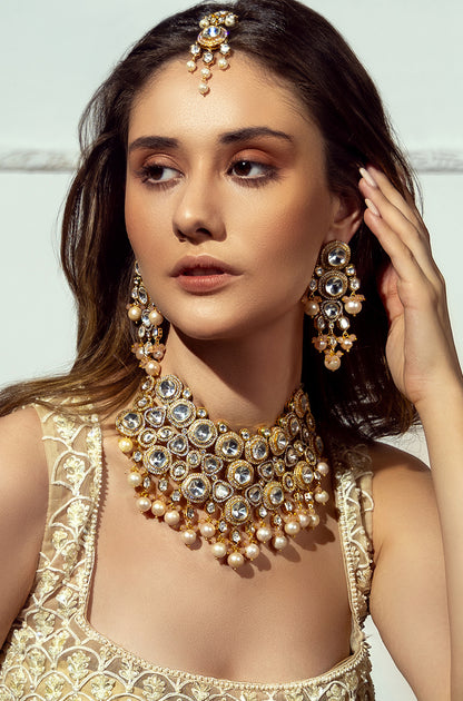 Baroque Pearl & Polki Necklace Set
