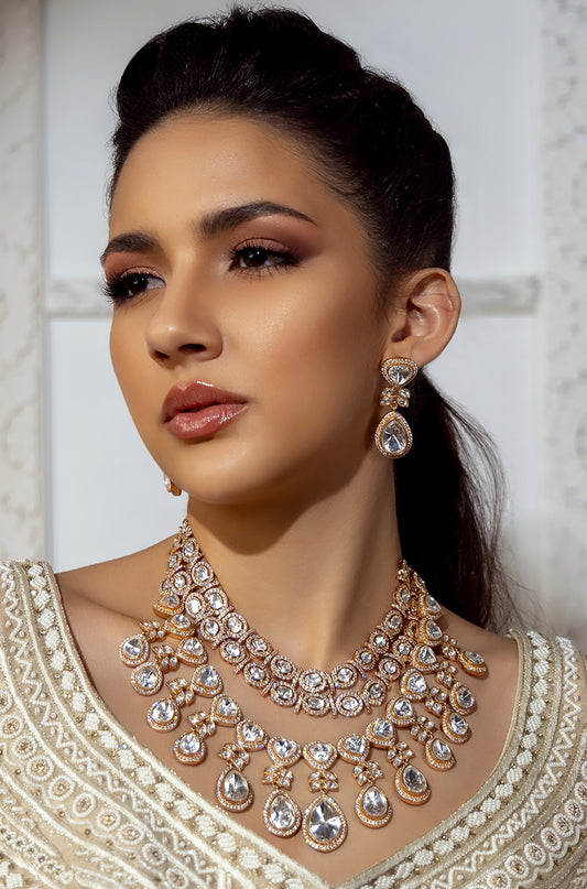 Polki Bridal Layered Necklace Set