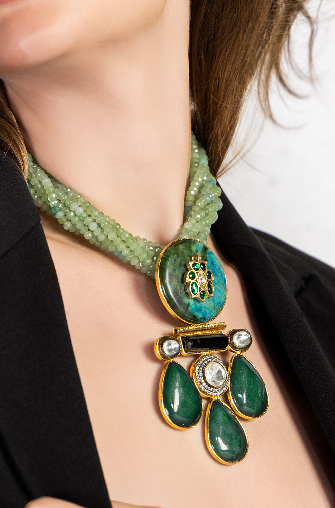 Green Bespoke Bohemian Necklace