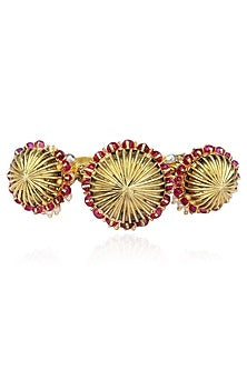 Gold Plated Bird Sitting Motif Under Jhumkas Ring