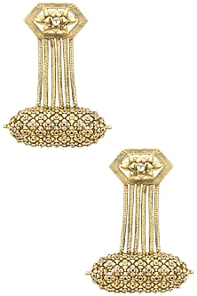 Gold Plated Hexagon Drop Earrings