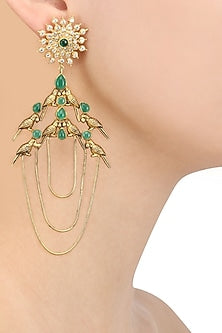 Gold Plated Flock Of Birds Inspired Earrings
