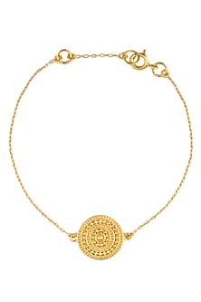 Gold Vermeil Finish Aztec Disc Bracelet