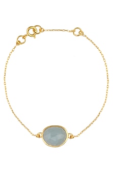 Gold Vermeil Finish Aquamarine Stone Bracelet