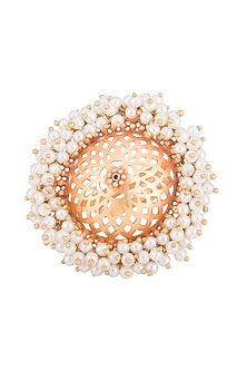 Gold Plated Oversized Pearl Ring