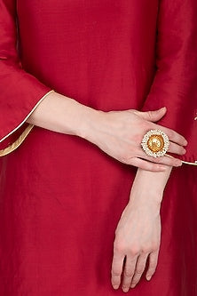 Gold Plated Oversized Pearl Ring