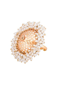 Gold Plated Oversized Pearl Ring