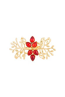 Gold Plated Red Stone Ring