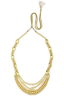 Gold Finish Pearl Multiple String Necklace