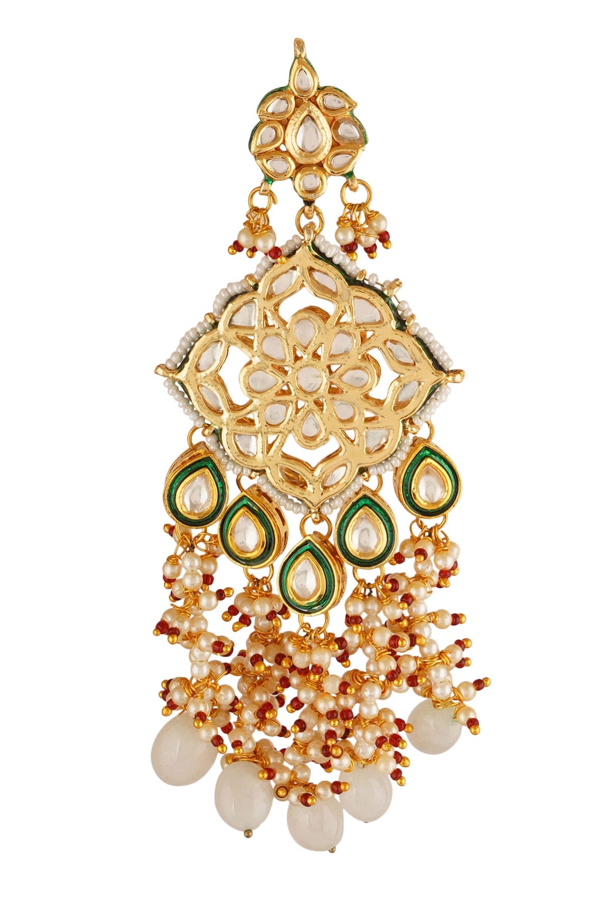 Floral & Leaf Carved Dangler Earrings 