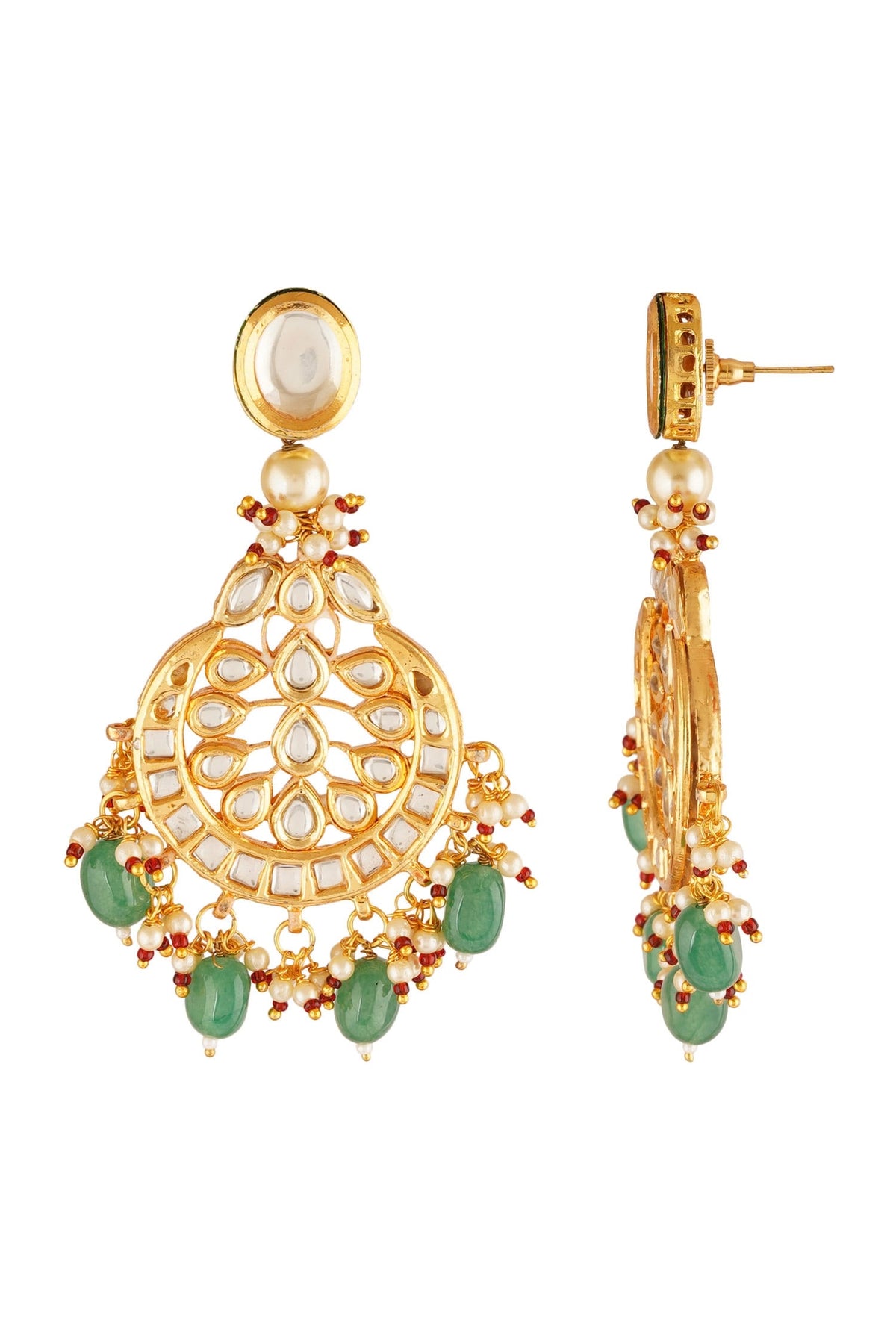 Kundan Stone Chandbali Earrings 