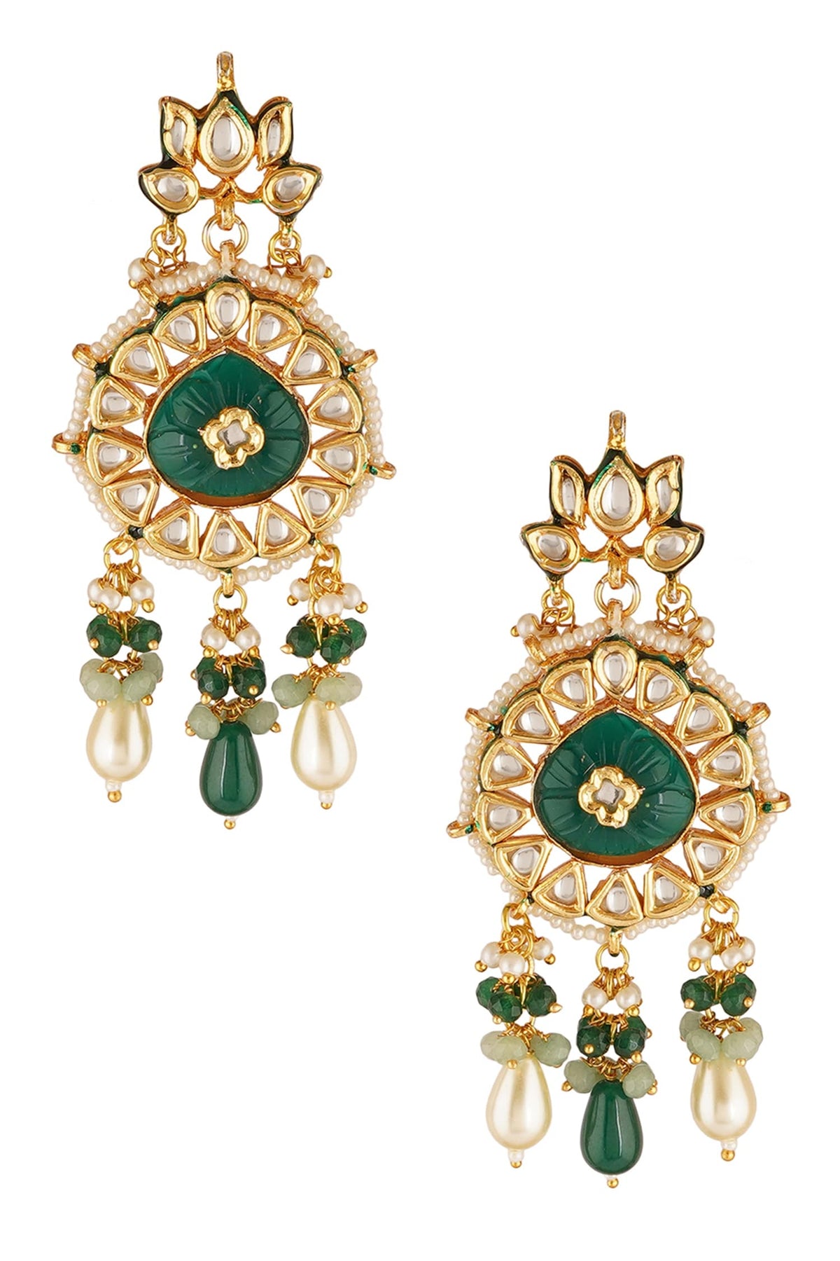 Kundan Carved Necklace Set 