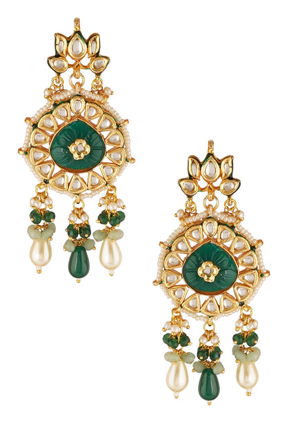 Kundan Carved Necklace Set 