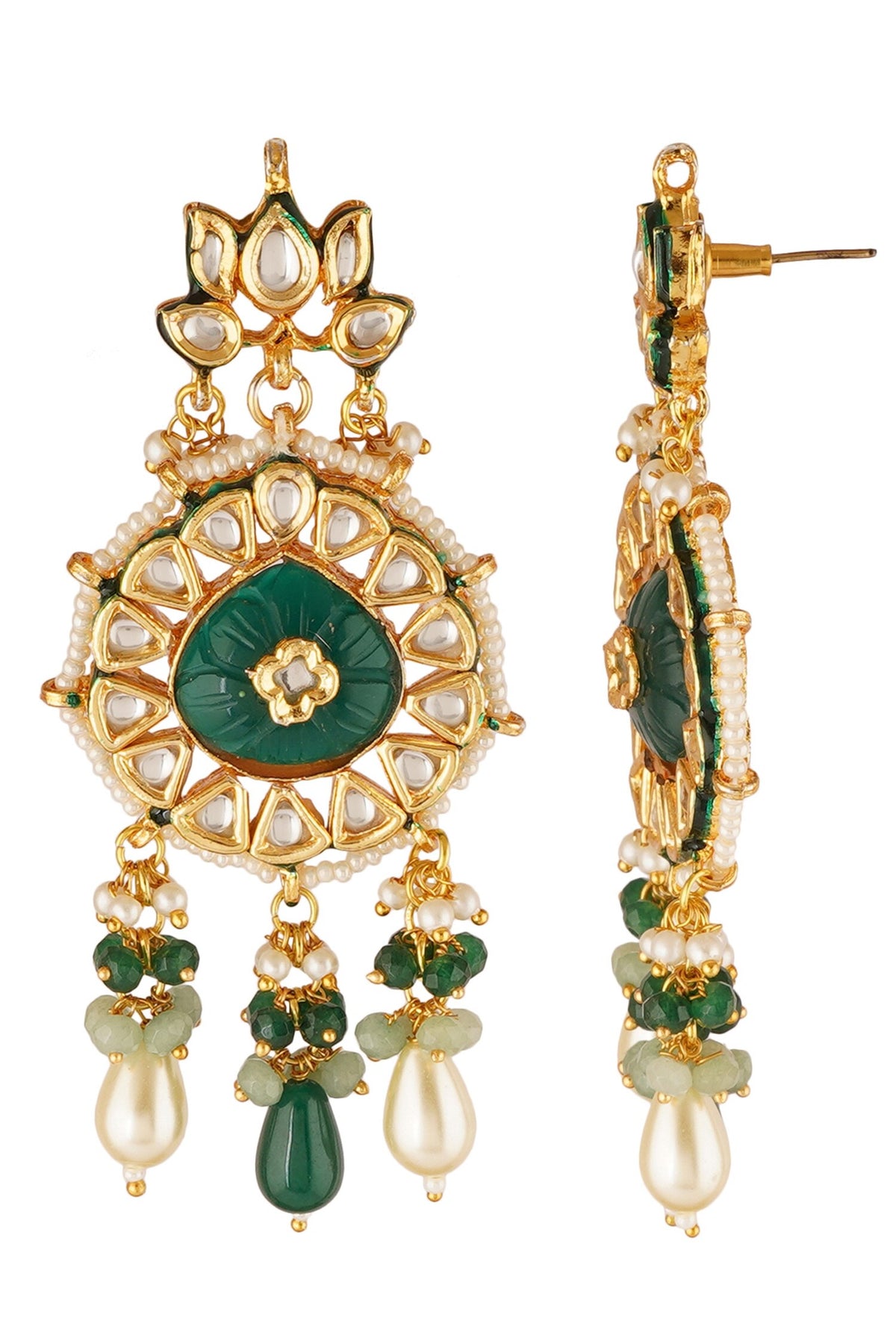 Kundan Carved Necklace Set 