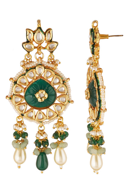 Kundan Carved Necklace Set 