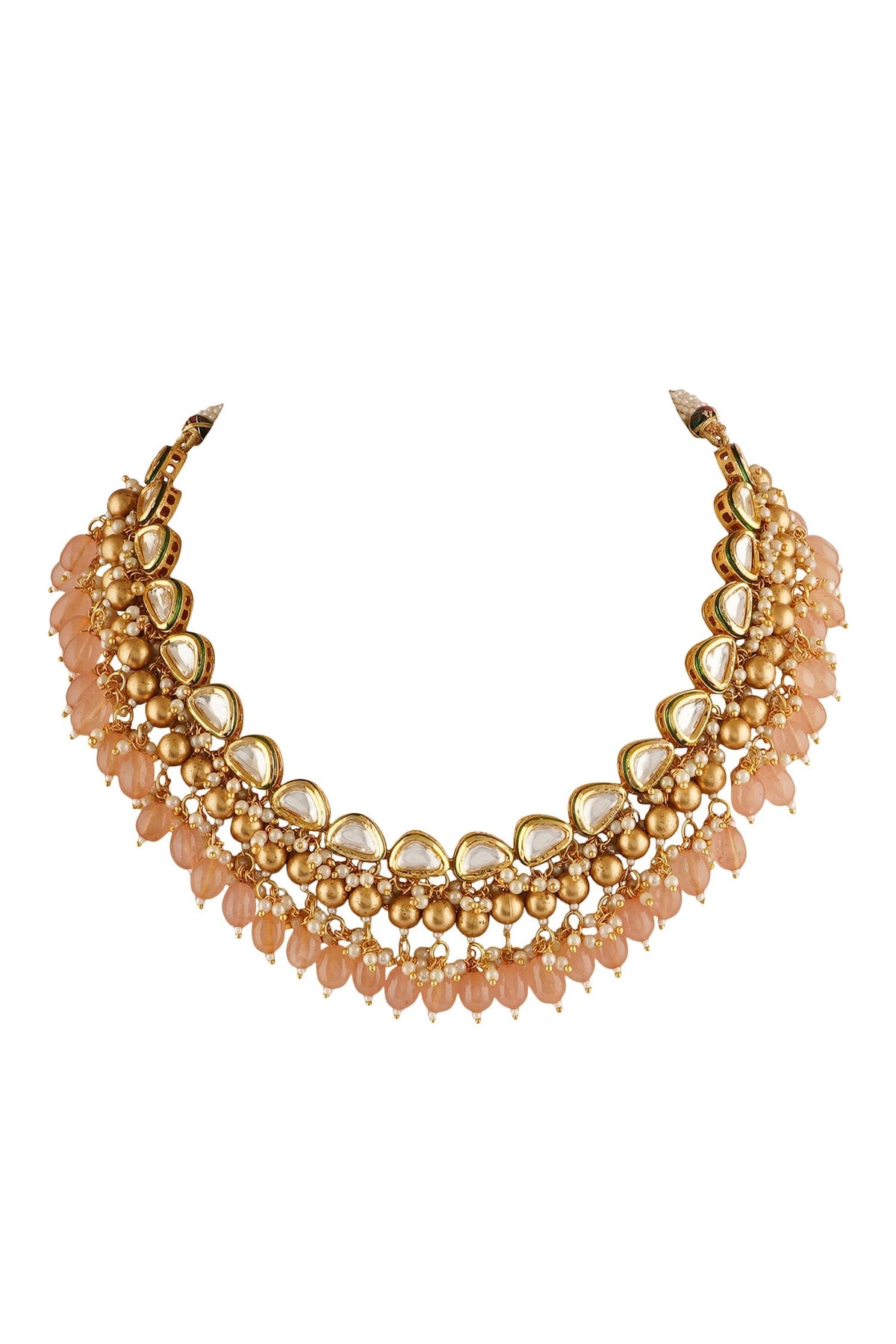 Bead Drop Carved Necklace Set 
