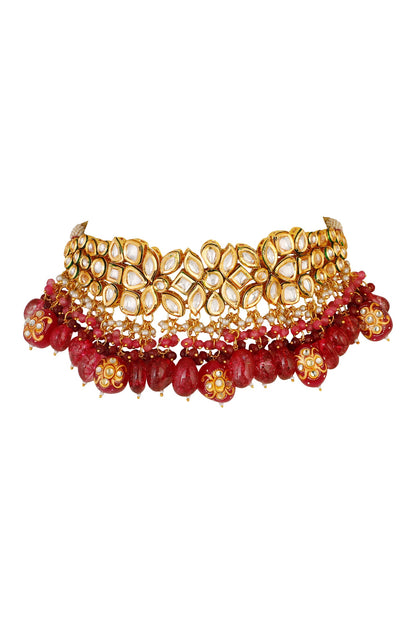 Kundan Bead Drop Choker Set 