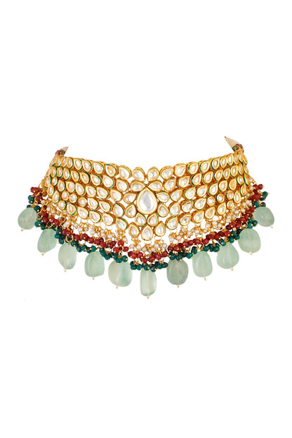 Kundan Bead Drop Choker Set 