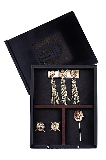 Antique Gold Maharaja Brooch Set