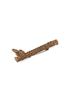 Antique Gold Brass Heritage Flute Brooch