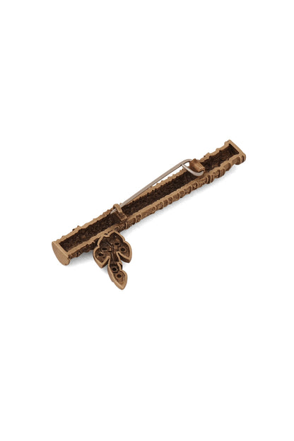 Antique Gold Brass Heritage Flute Brooch