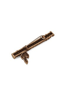 Antique Gold Brass Heritage Flute Brooch