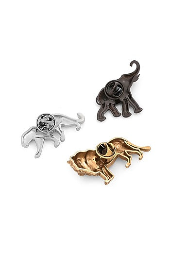 Multi-Colored Brass Brooch (Set of 3)