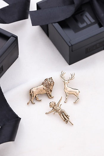 Gold Brass Brooch (Set of 3)