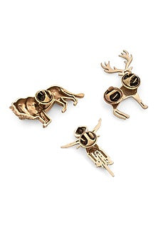 Gold Brass Brooch (Set of 3)