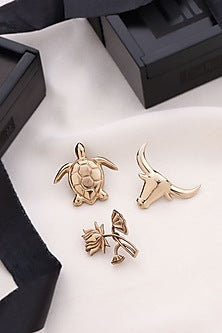 Gold Brass Brooch (Set of 3)
