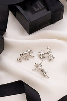 Silver Brass Brooch (Set of 3)