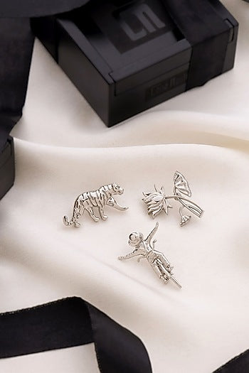 Silver Brass Brooch (Set of 3)