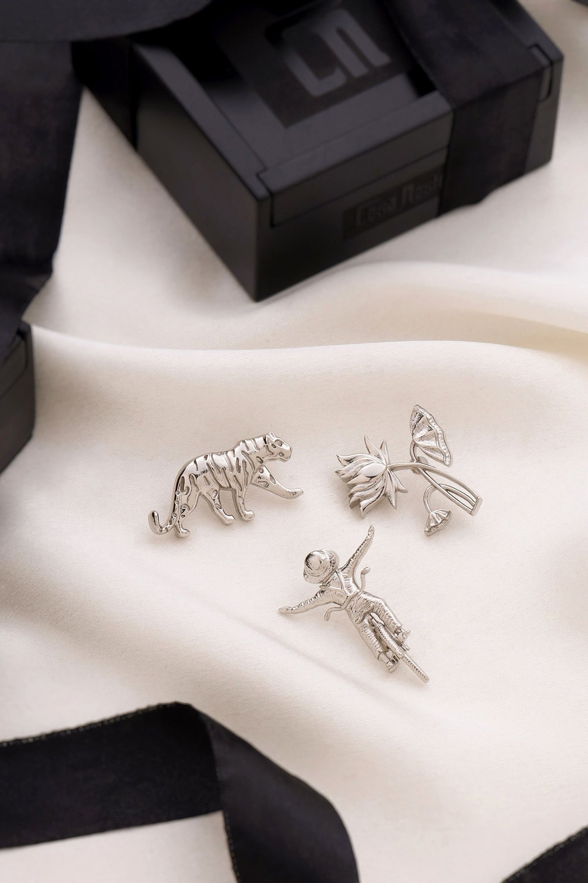 Silver Brass Brooch (Set of 3)