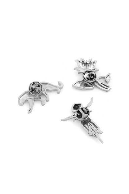 Silver Brass Brooch (Set of 3)