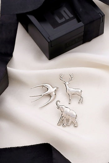 Silver Brass Brooch (Set of 3)
