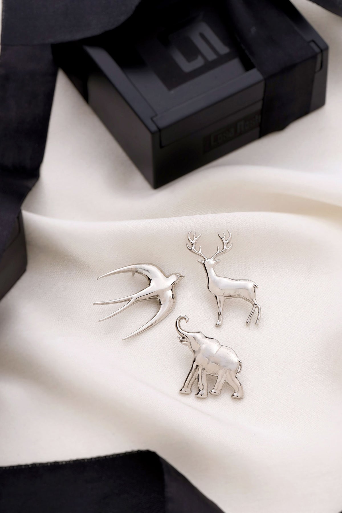 Silver Brass Brooch (Set of 3)