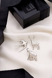 Silver Brass Brooch (Set of 3)