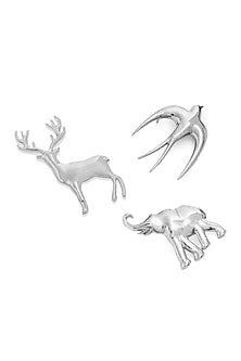 Silver Brass Brooch (Set of 3)