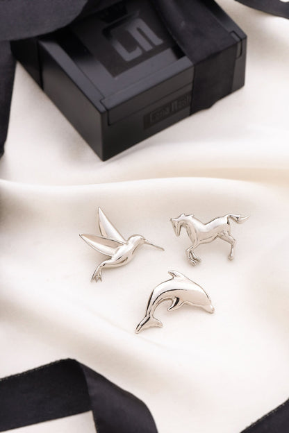 Silver Brass Brooch (Set of 3)