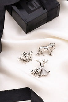 Silver Brass Brooch (Set of 3)